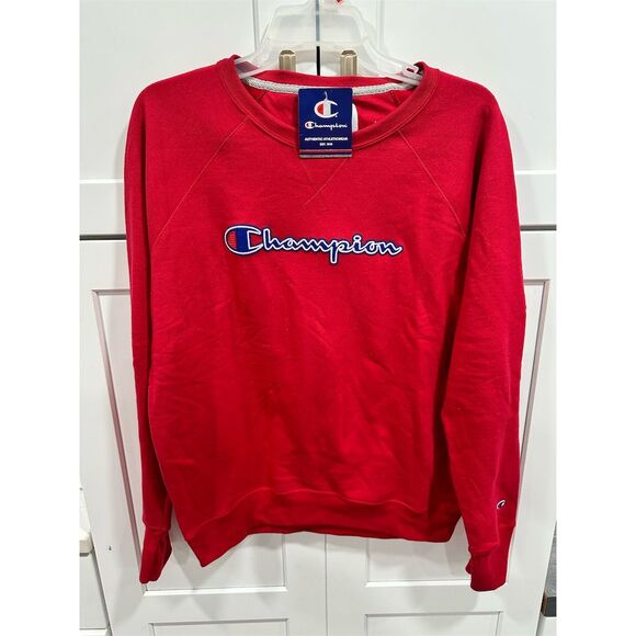 Champion‎ Women's Red Crewneck Sweatshirt Size Standard M Long Sleeve Casual - Picture 1 of 4